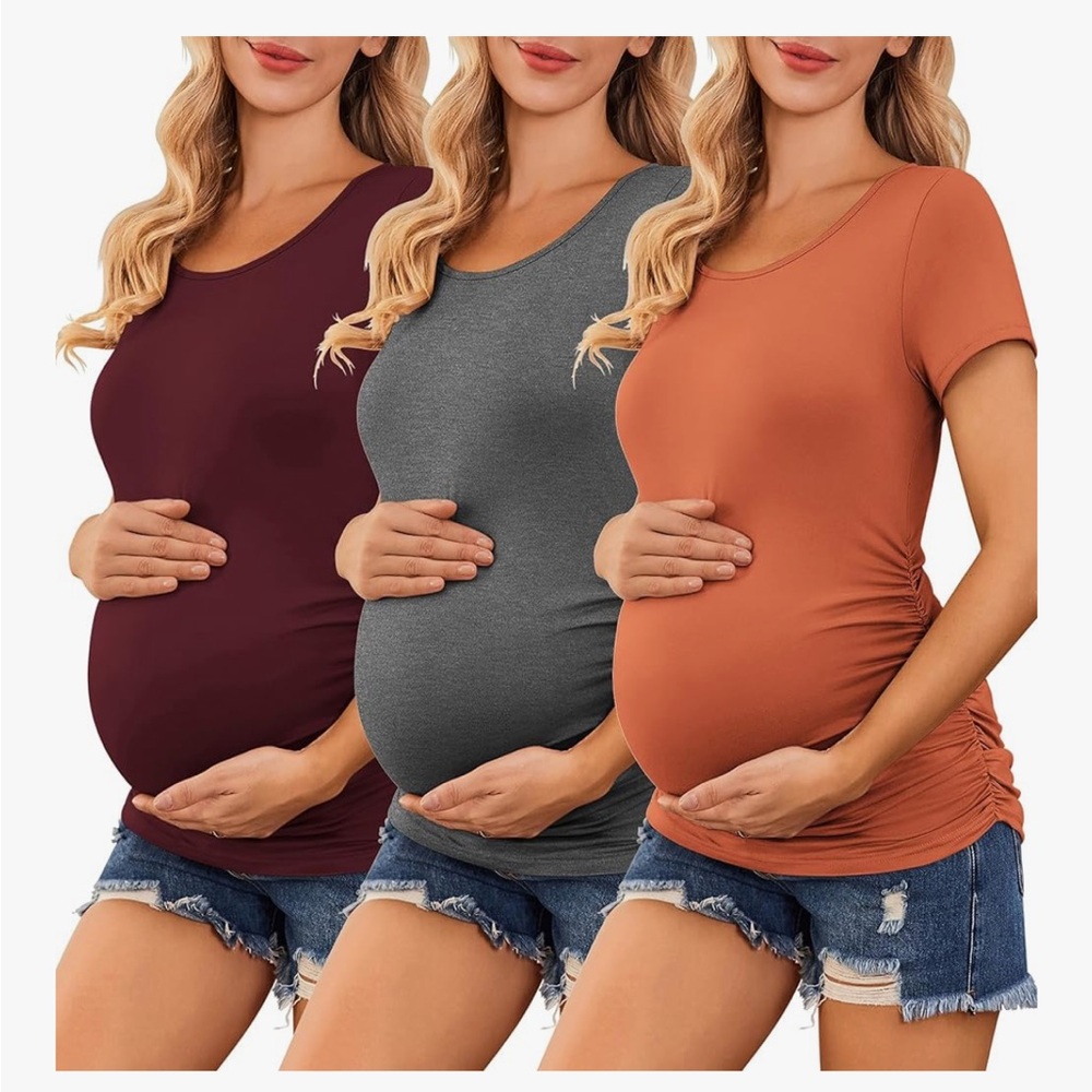 Maternity Short Sleeve Tops - 3 Pack